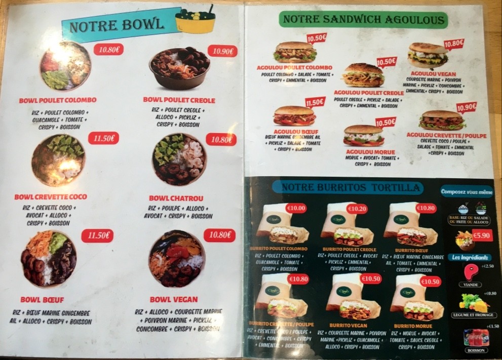 O'Pays menu 2