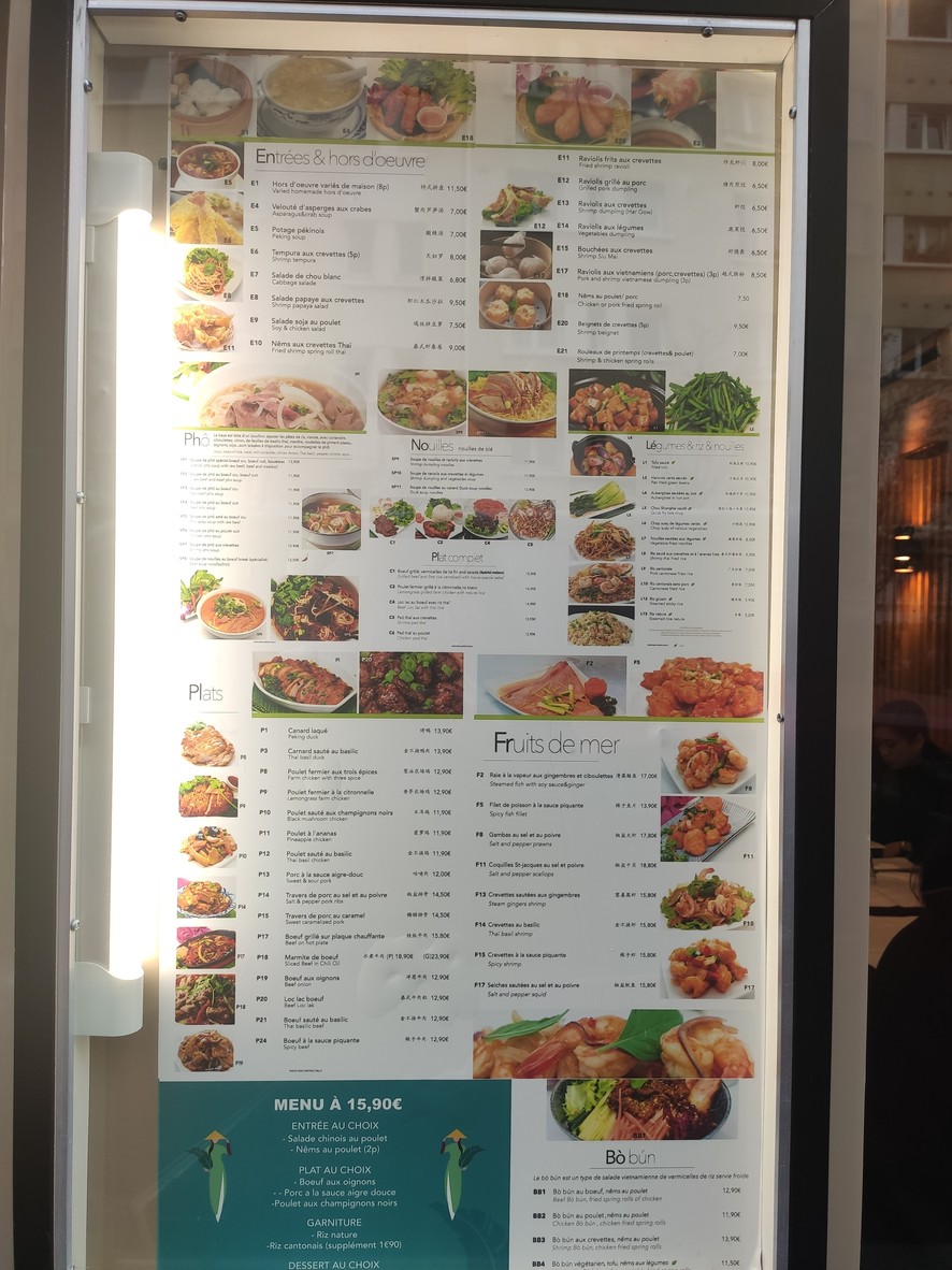 Pho Dupin menu 1