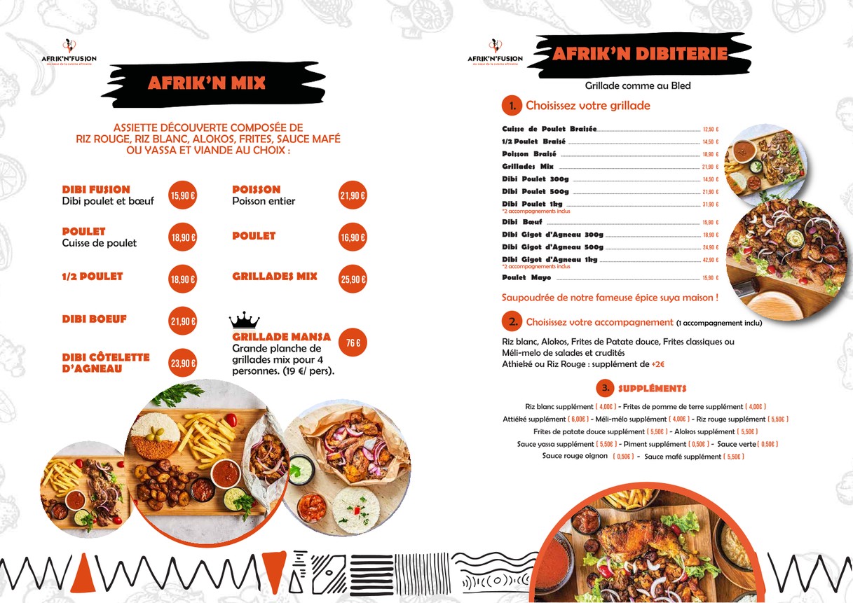 Afrik'n'Fusion Noisy-le-Sec menu 3