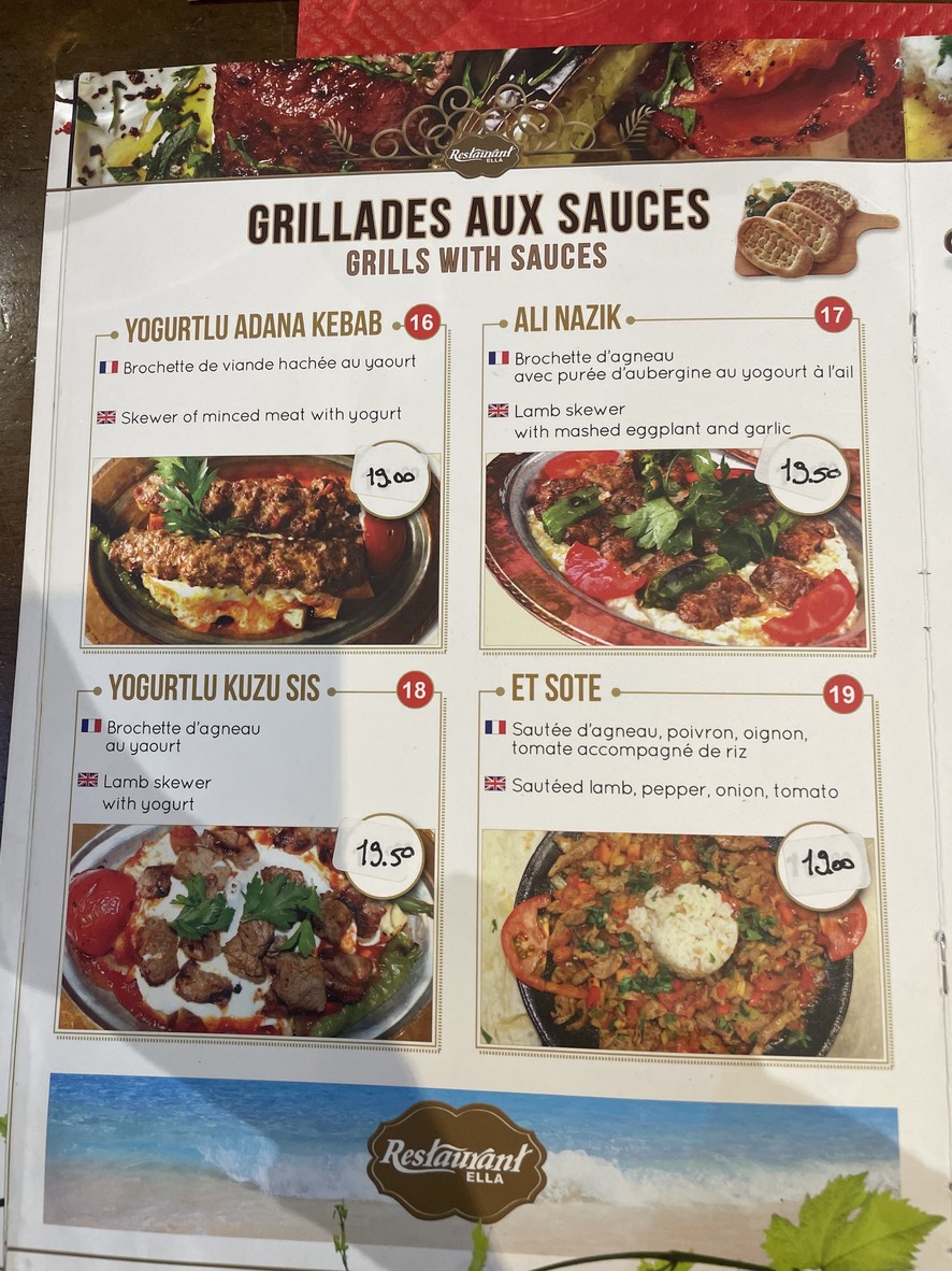 Restaurant Ella menu 3
