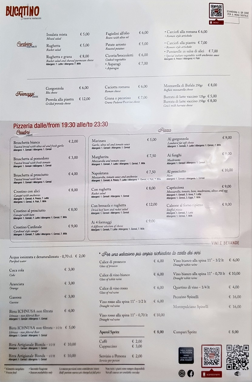 Da Bucatino menu 2