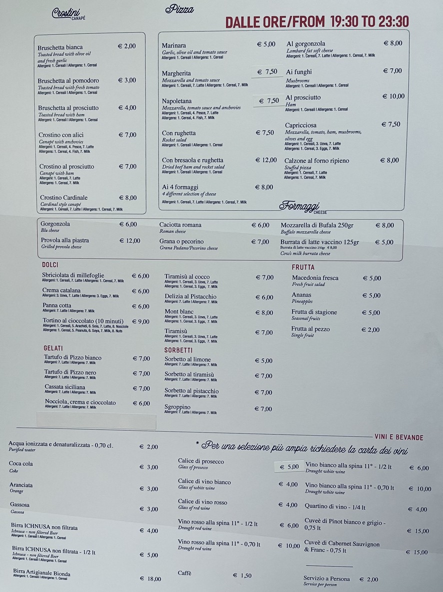 Da Bucatino menu 3