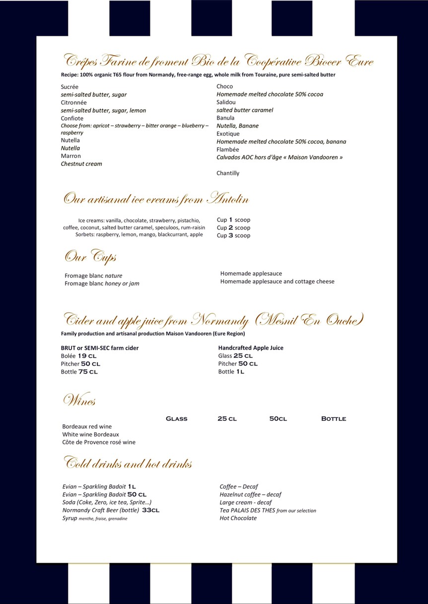 Crêperie Chez Yannick menu 2