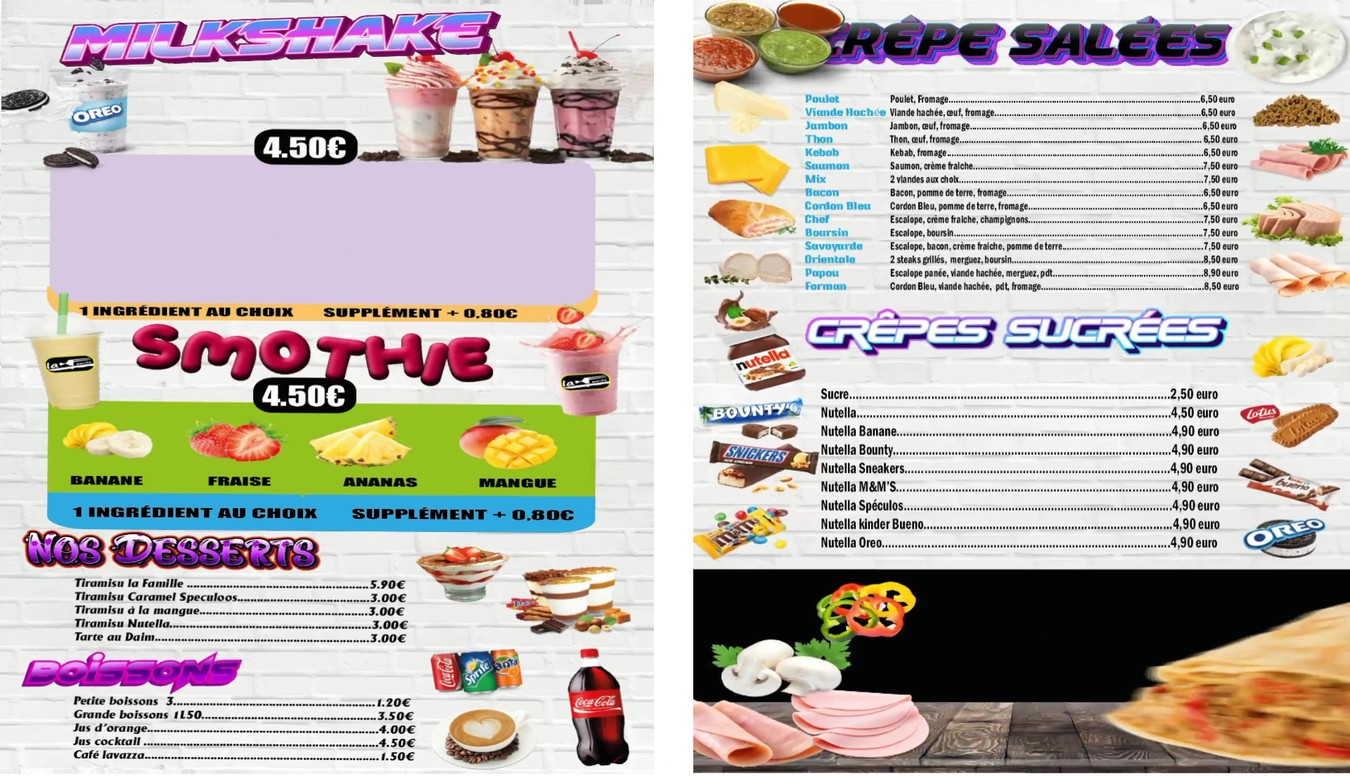 LA FAMILLE eat menu 5