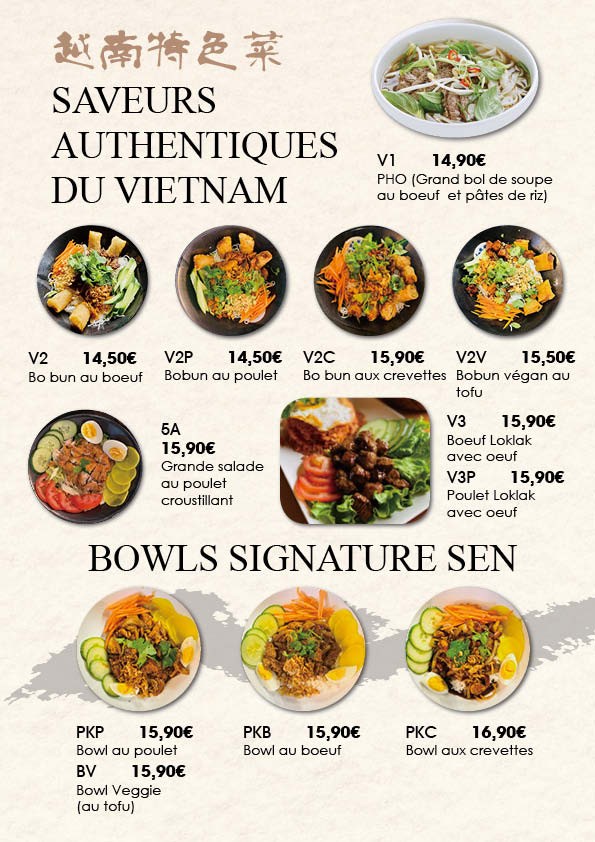 Restaurant SEN menu 1