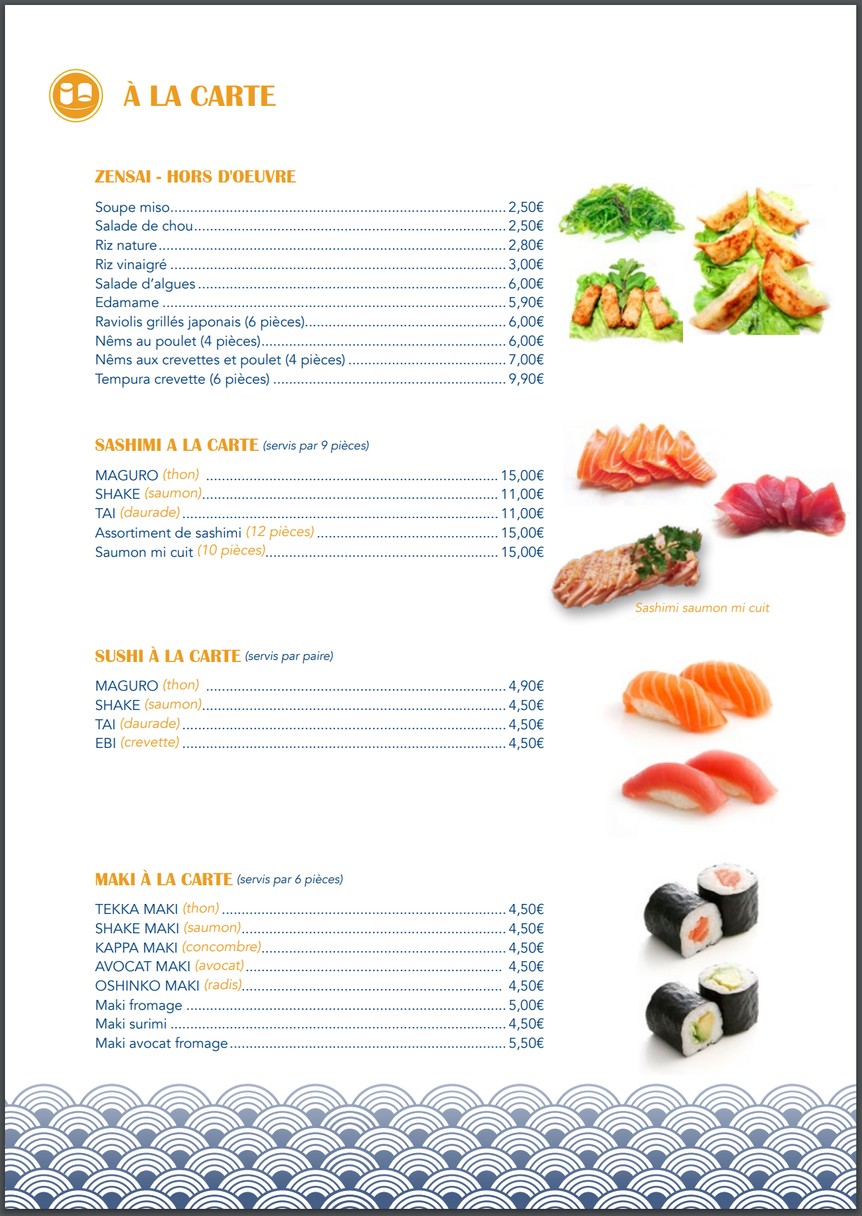 Restaurant Soleil Levant menu 1