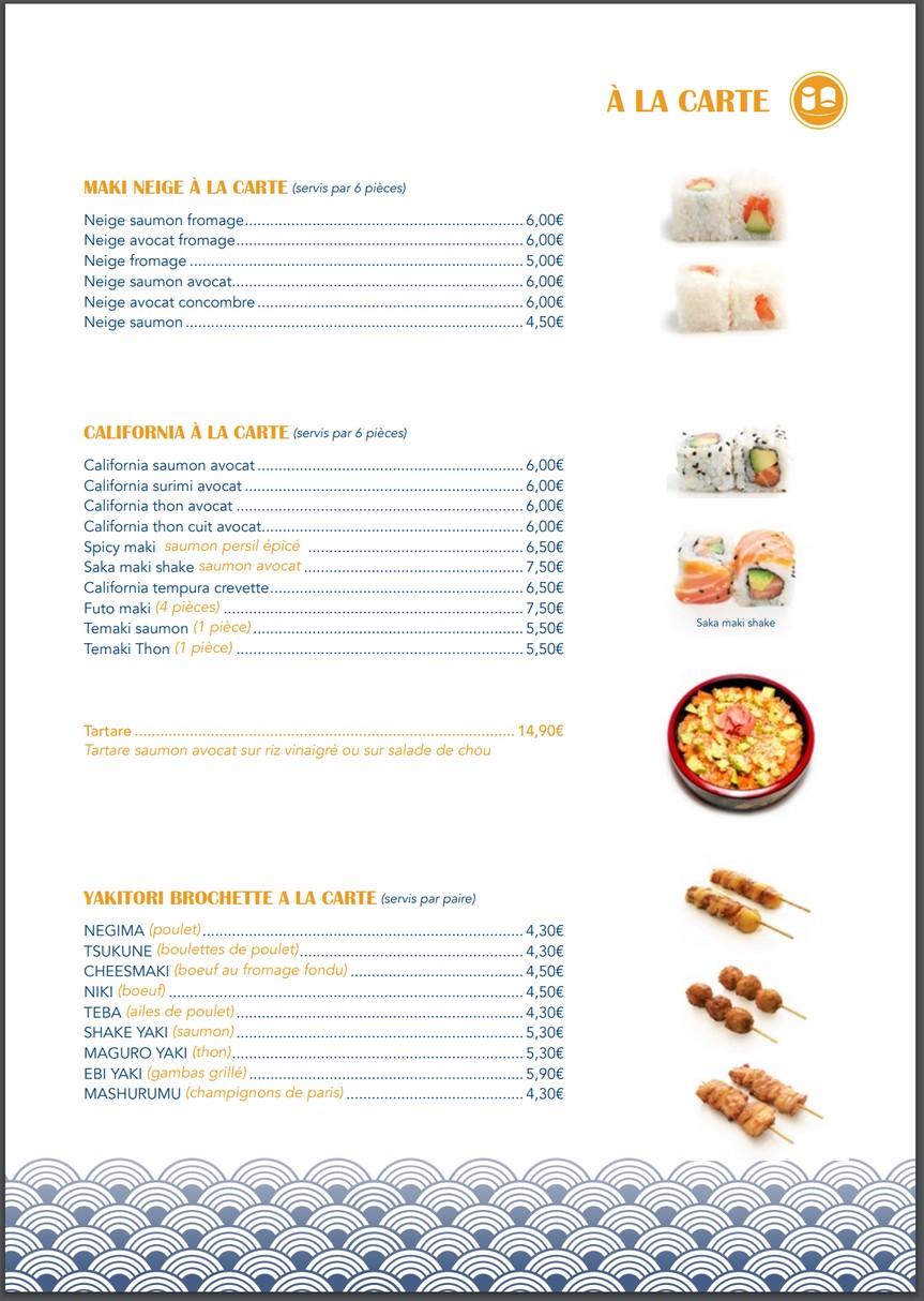 Restaurant Soleil Levant menu 2