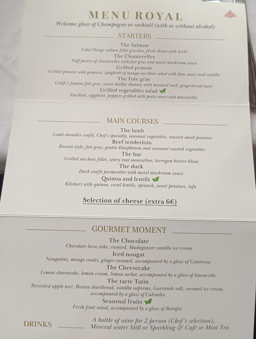 Le Calife menu 1