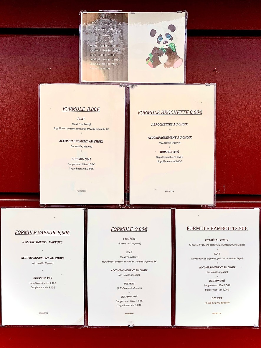 Bambou menu 1