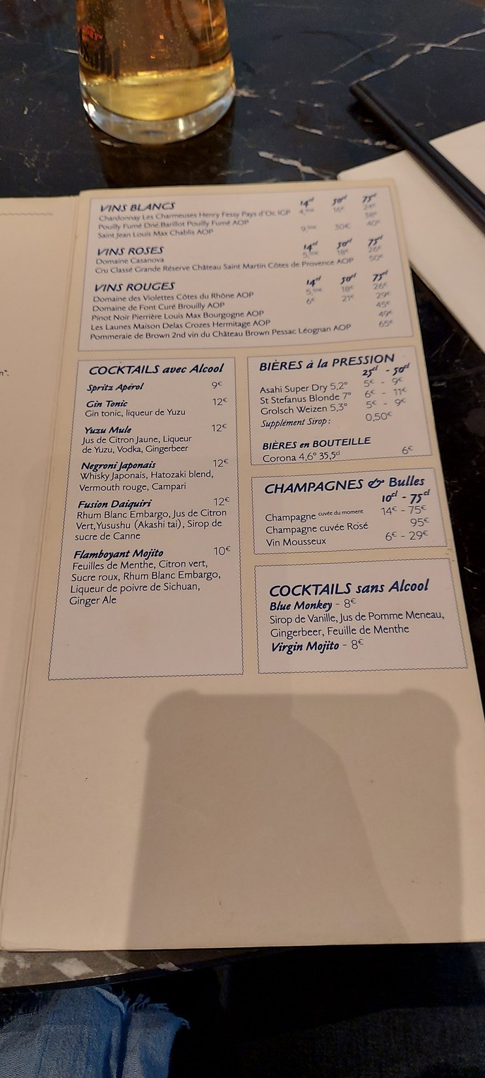 Blue Monkey menu 5