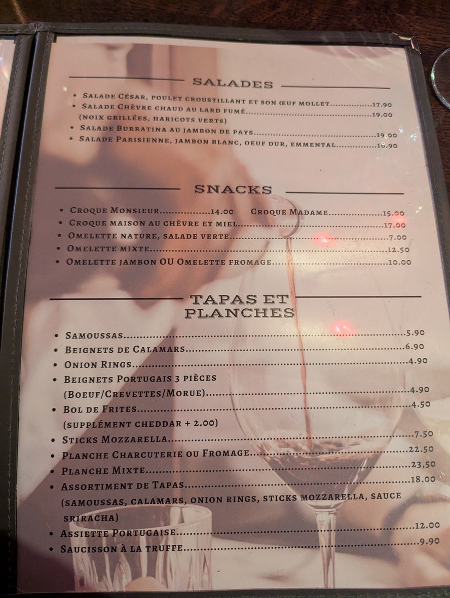 Café Dupont menu 1
