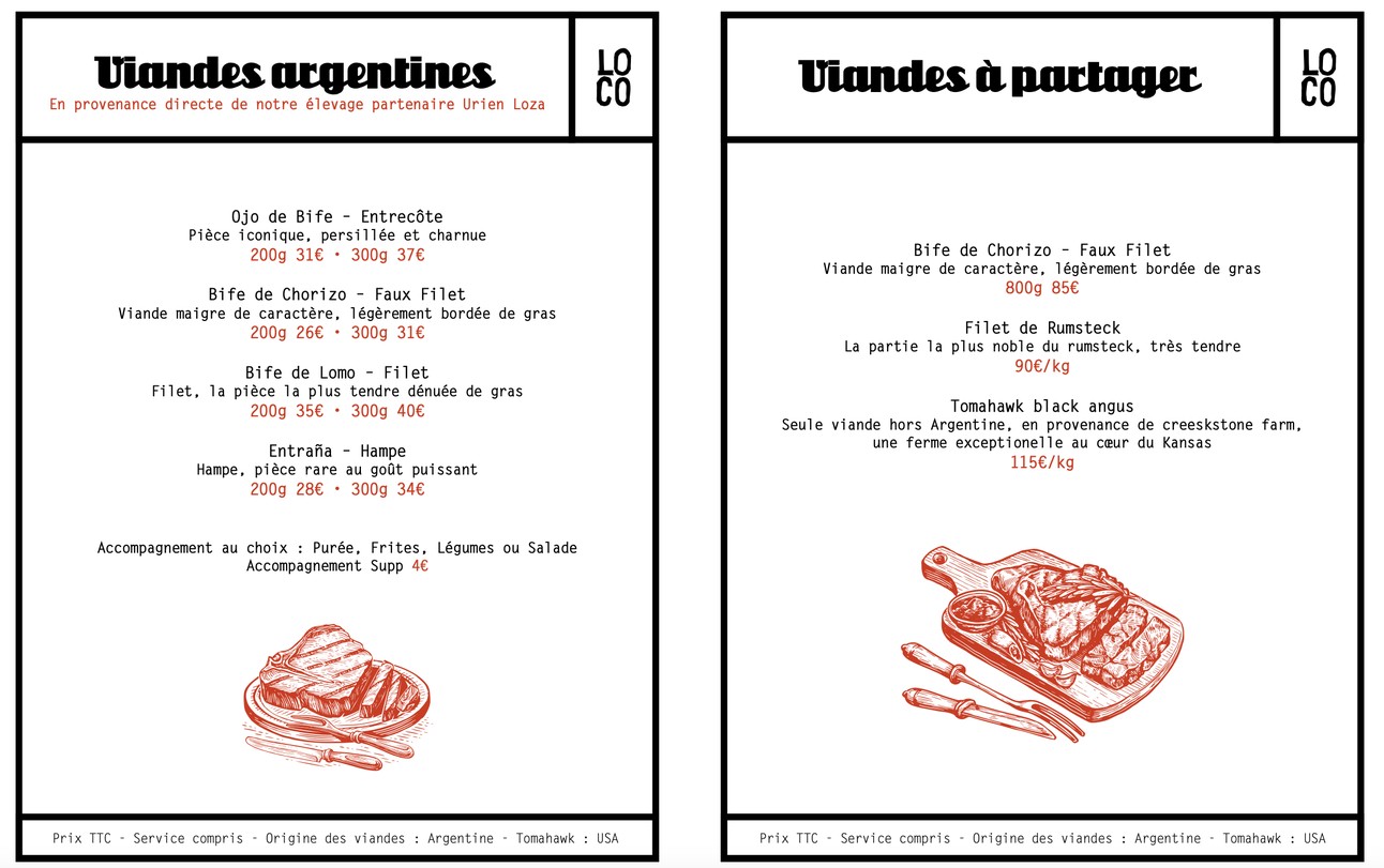 LOCO menu 2