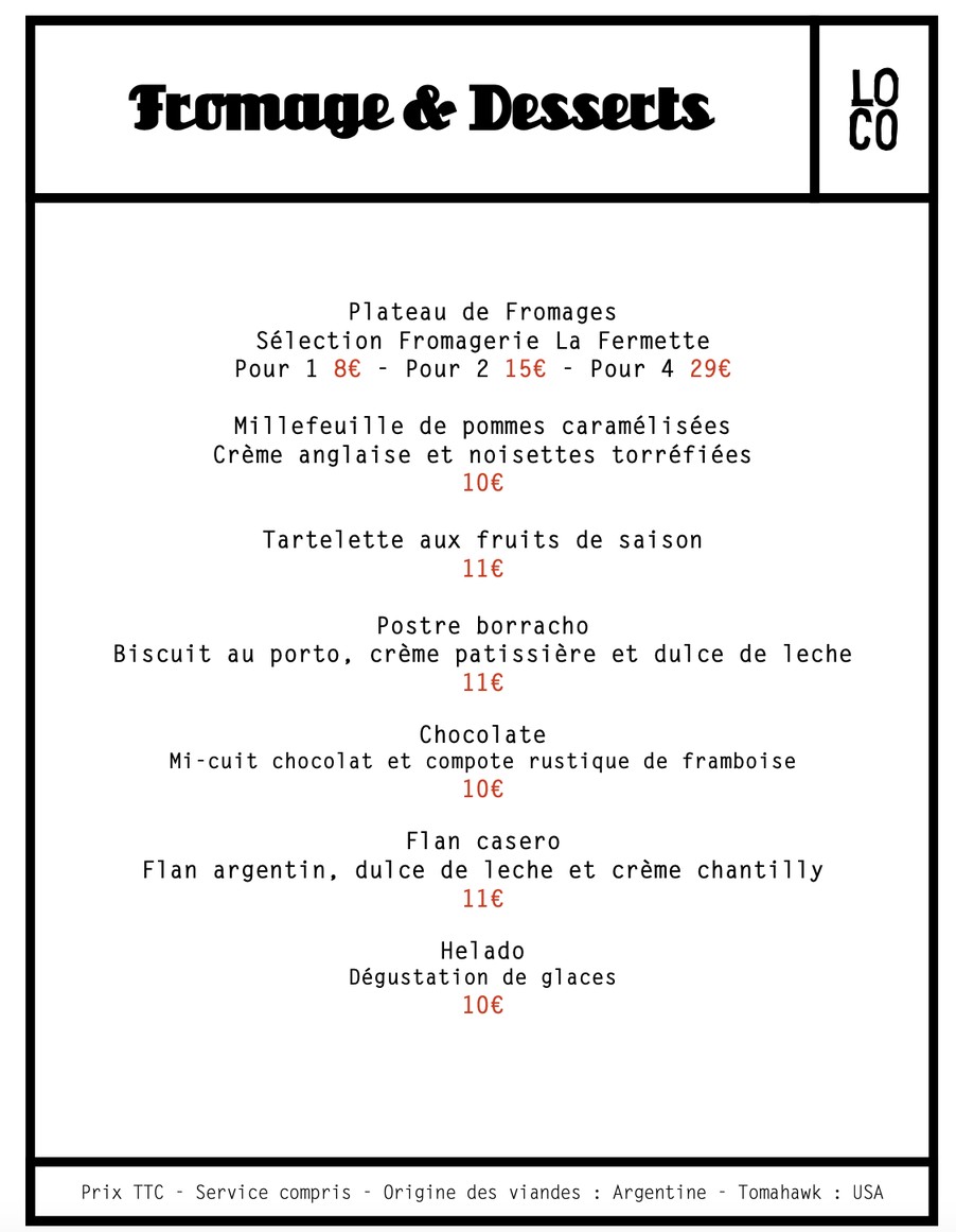 LOCO menu 3