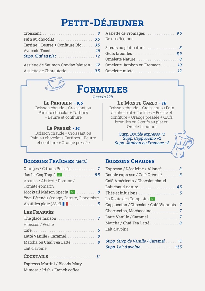 Le Monte Carlo menu 1