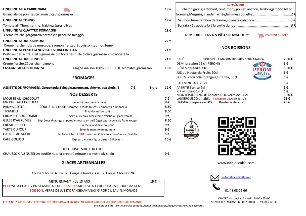 Danieli Caffè menu 2