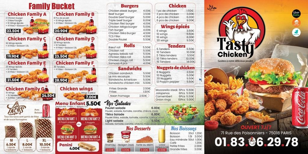 Tasty Chicken menu 1
