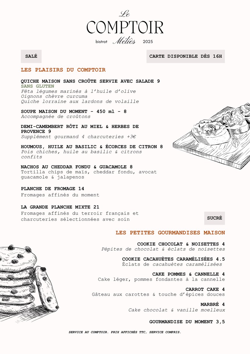 Le Comptoir Méliès menu 1