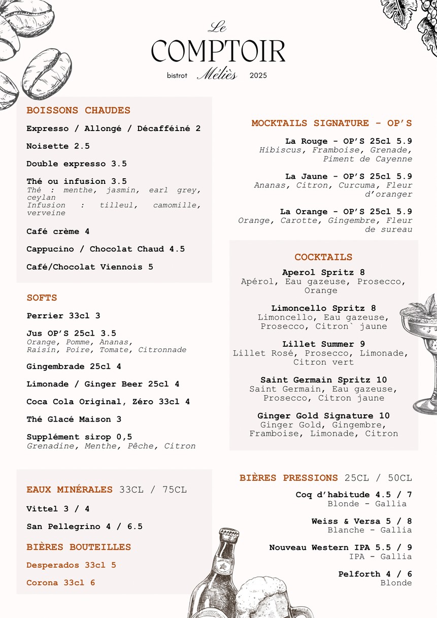 Le Comptoir Méliès menu 2