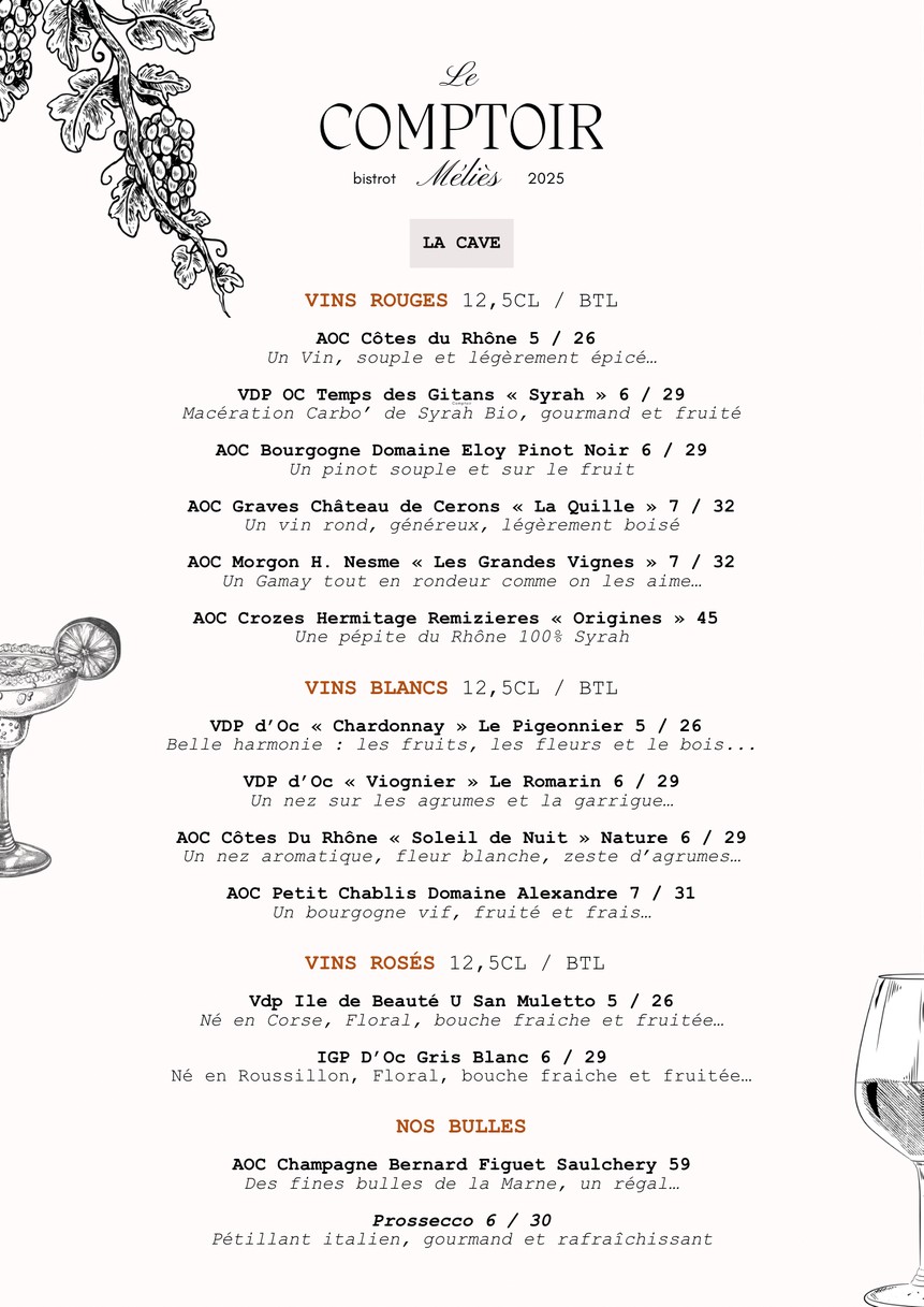 Le Comptoir Méliès menu 3