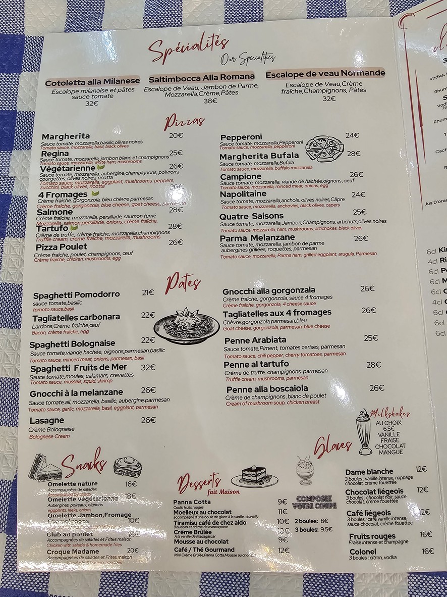 Le Parisien menu 3