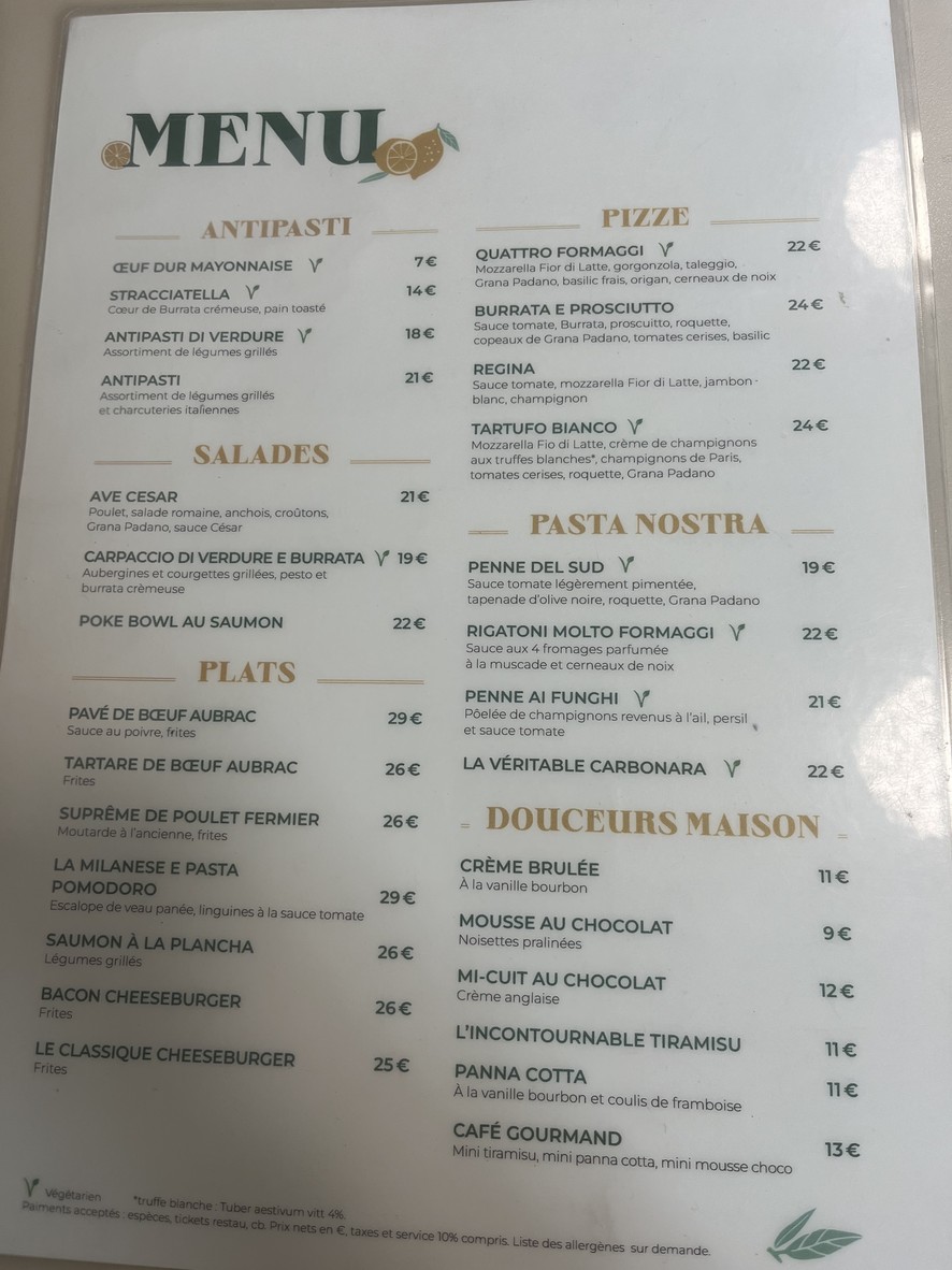 Saint-Lambert I Café I Brasserie I Porte de Versailles I Paris menu 1