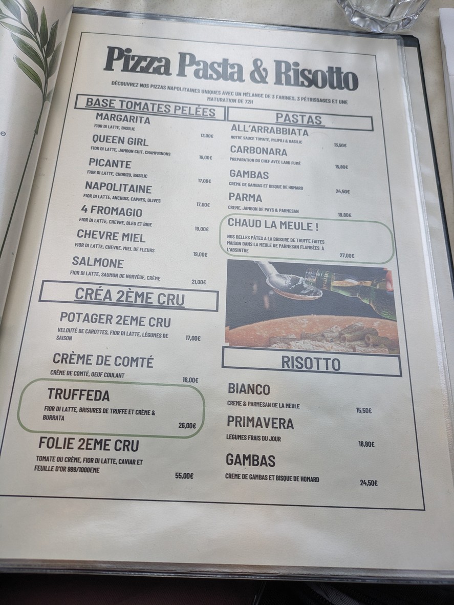 2ème Cru – Taproom Brique House & Pizzas Napolitaines menu 2