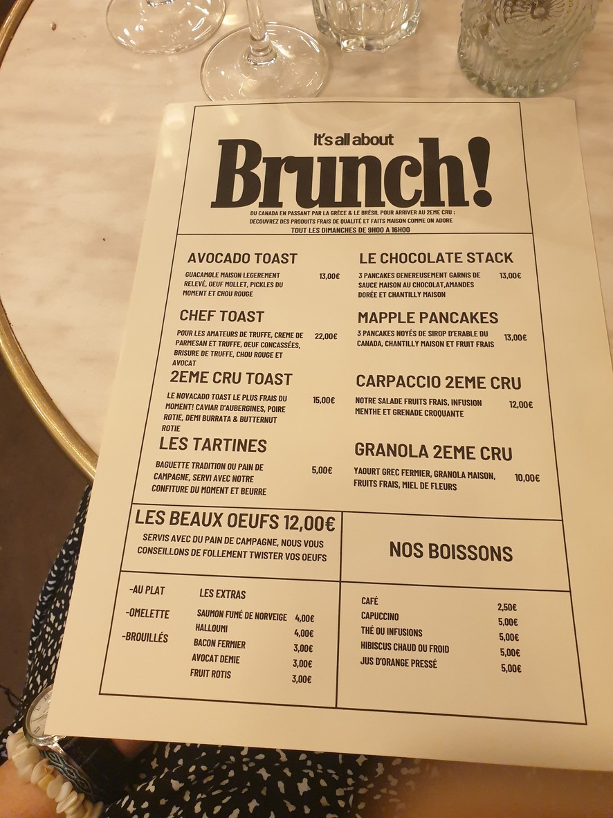 2ème Cru – Taproom Brique House & Pizzas Napolitaines menu 3