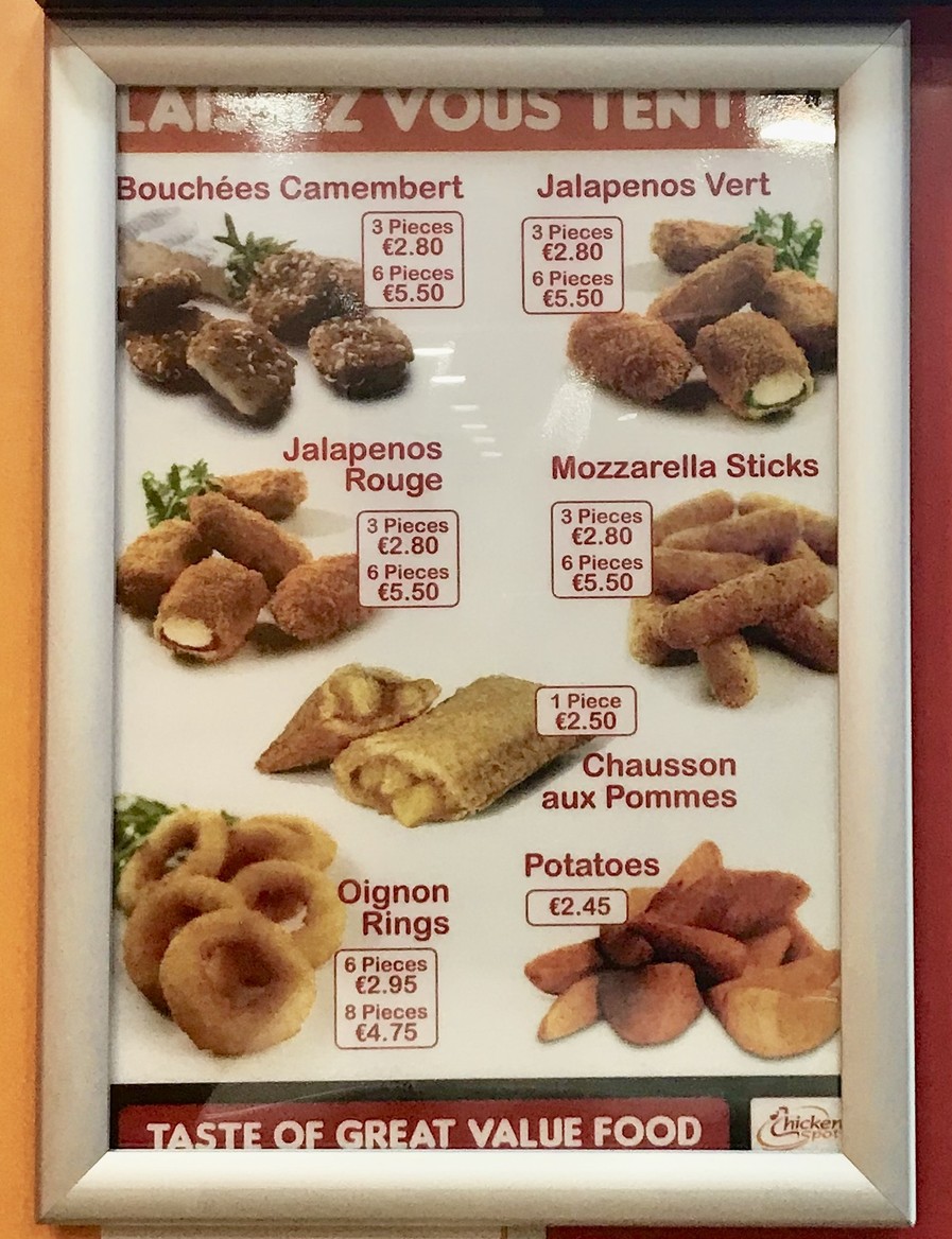 Chicken spot Drancy menu 1