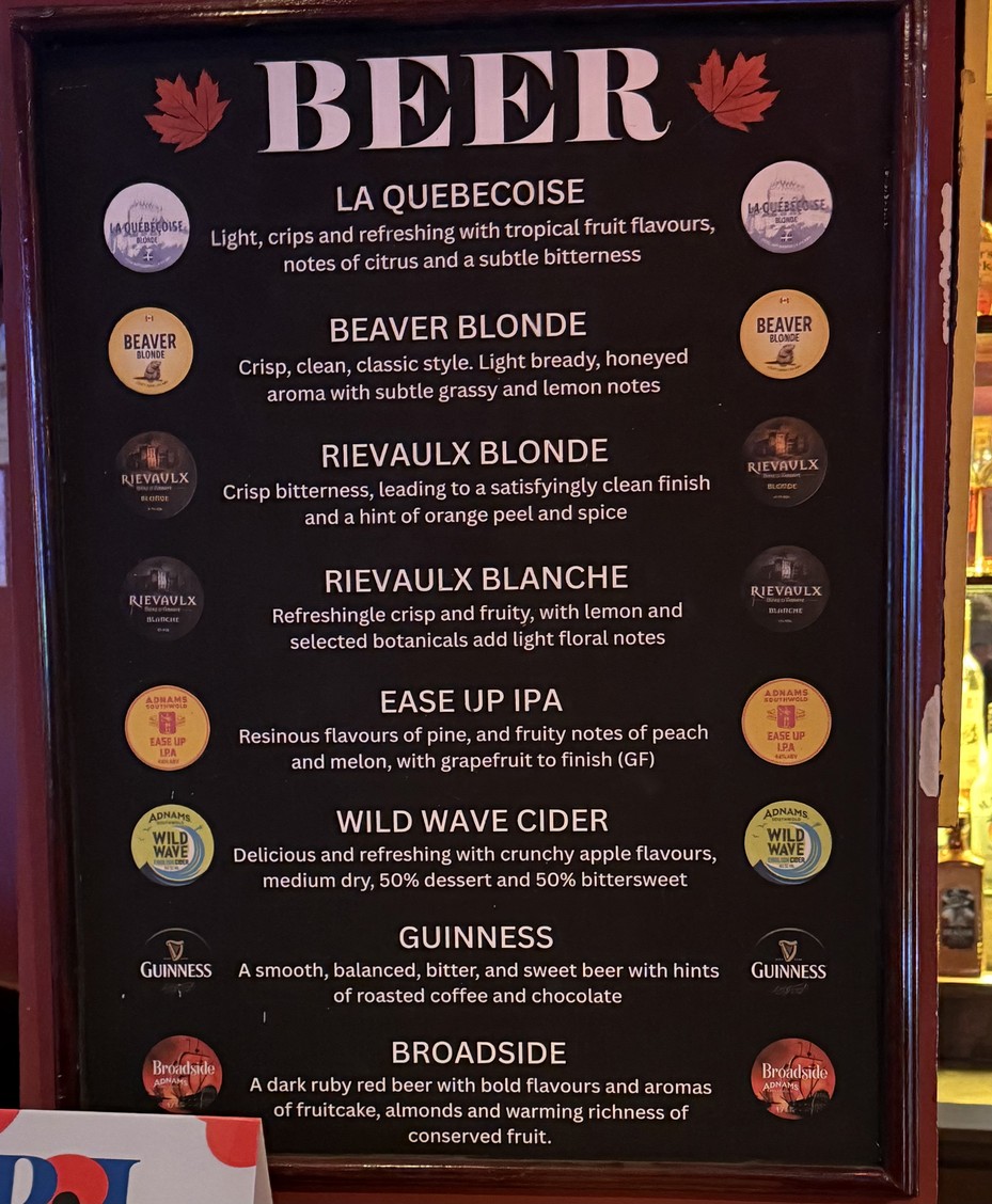 The Great Canadian Pub menu 2