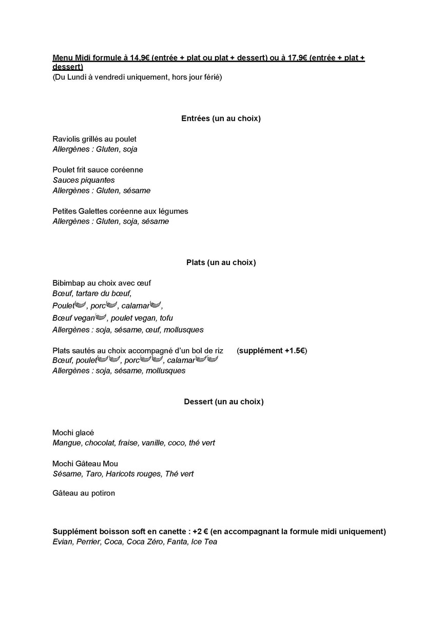 Gangnam menu 1