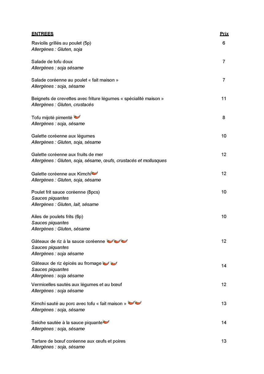 Gangnam menu 2