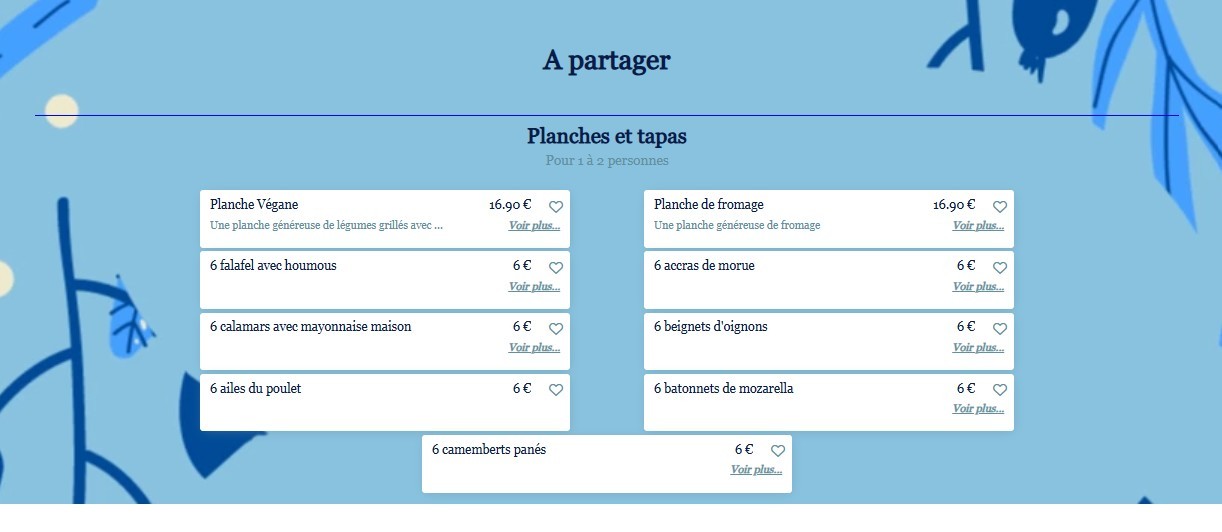 Le Welcome menu 2