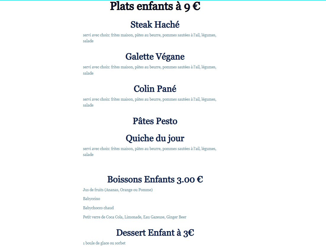Le Welcome menu 4