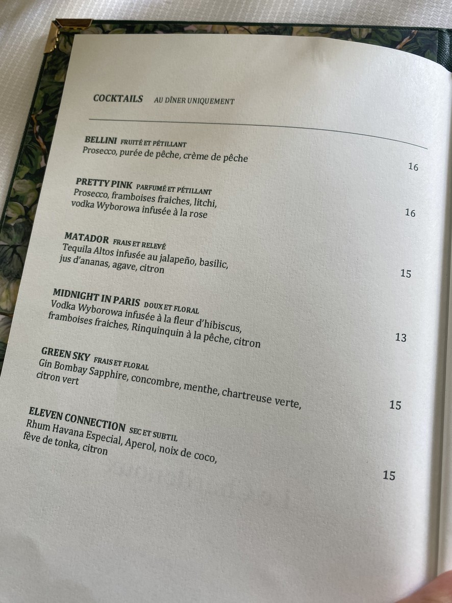 Le Chardenoux menu 2