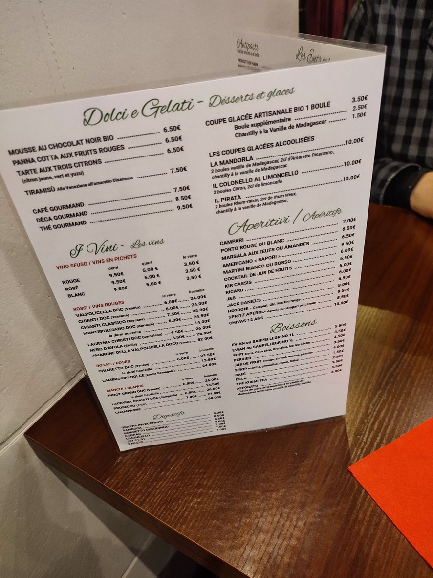 Sapori menu 2