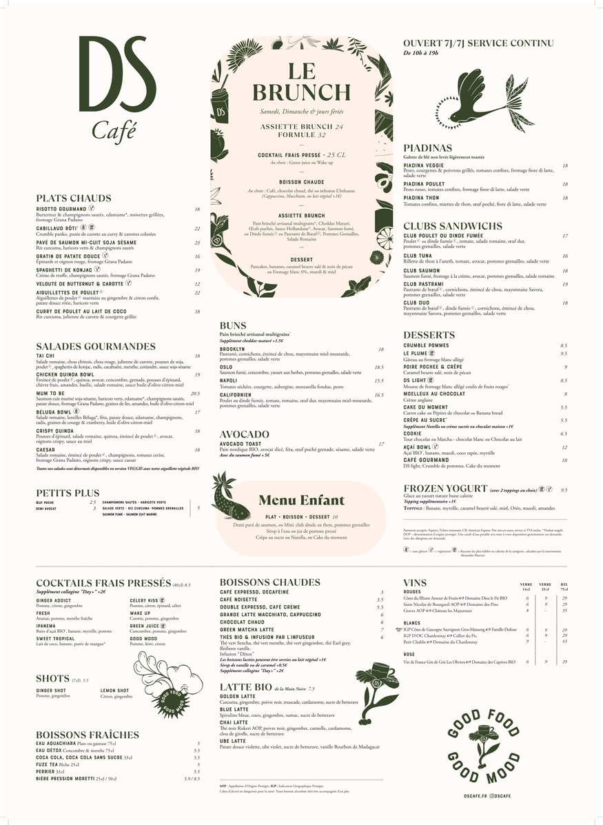 DS Café Victor Hugo menu 1