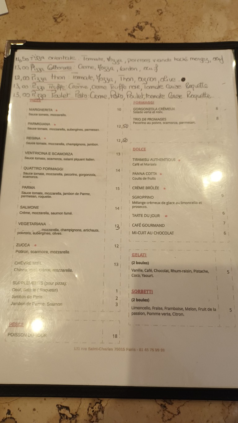 Casa Flora menu 1