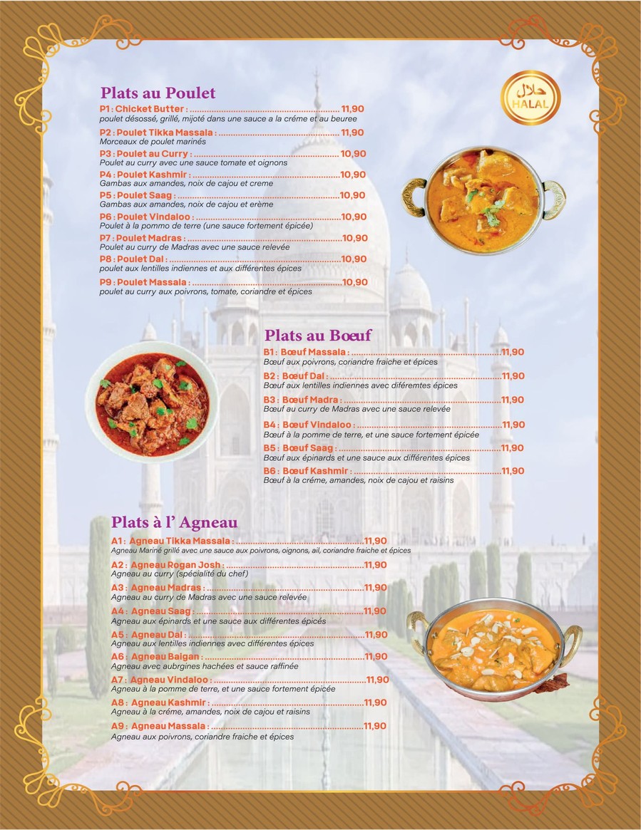 RESTAURANT FORMULE À VOLONTÉ KASHMIR PALACE GONESSE menu 3