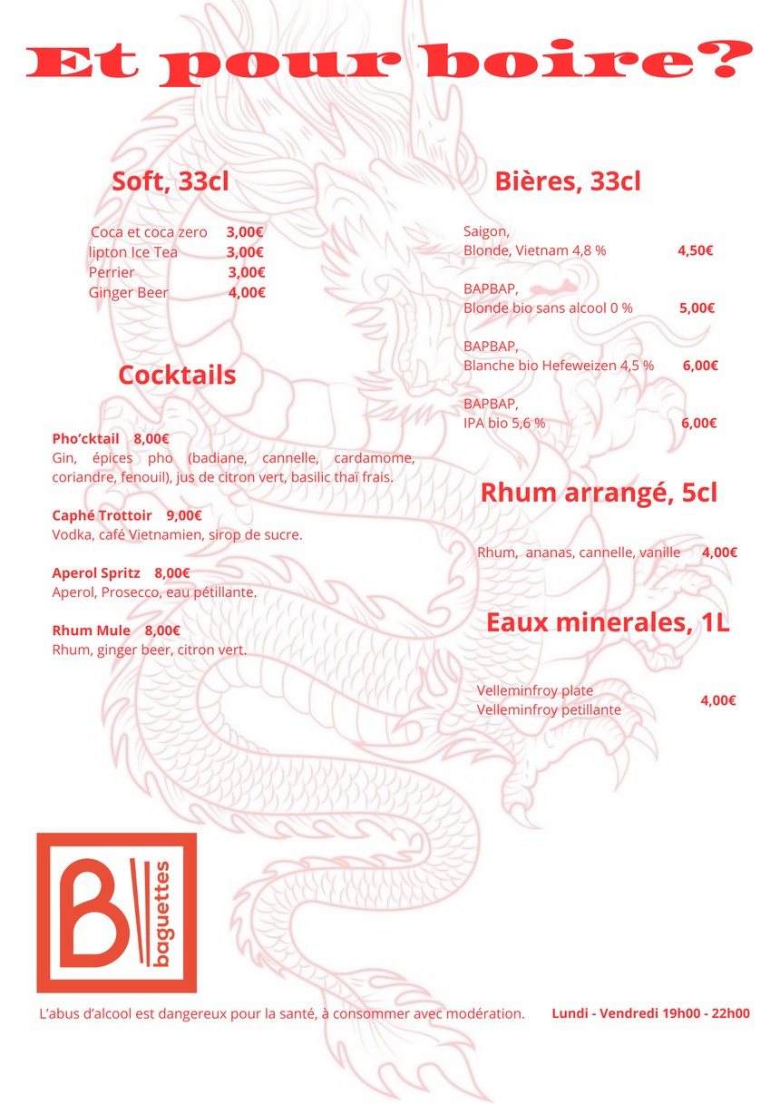 Baguettes - Bobun & Banhmi menu 3