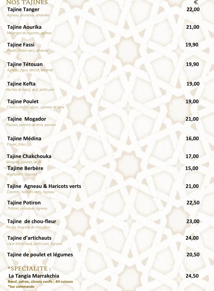 Tanger menu 3