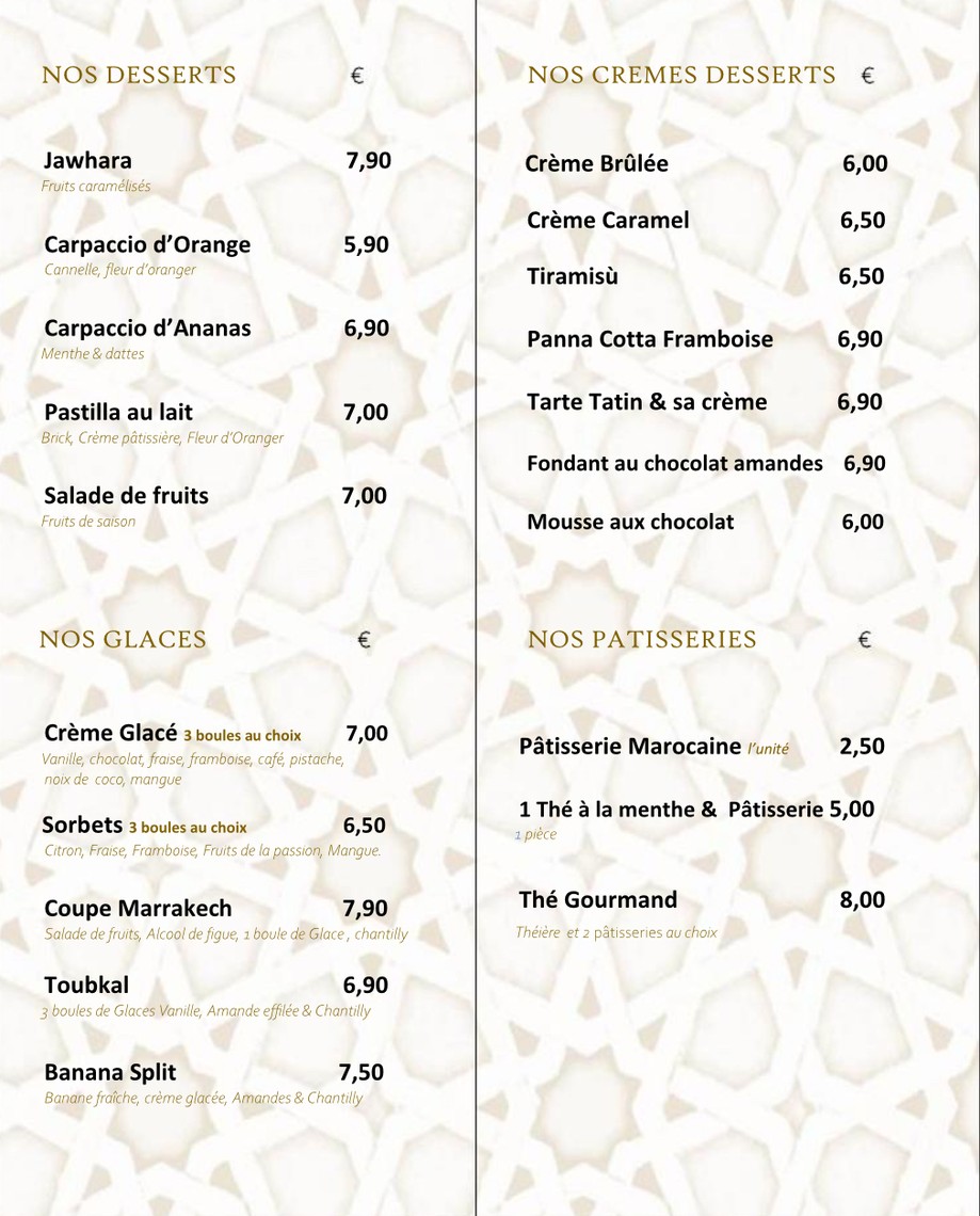 Tanger menu 6