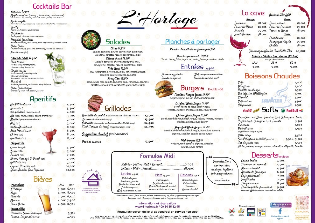 L'horloge menu 1