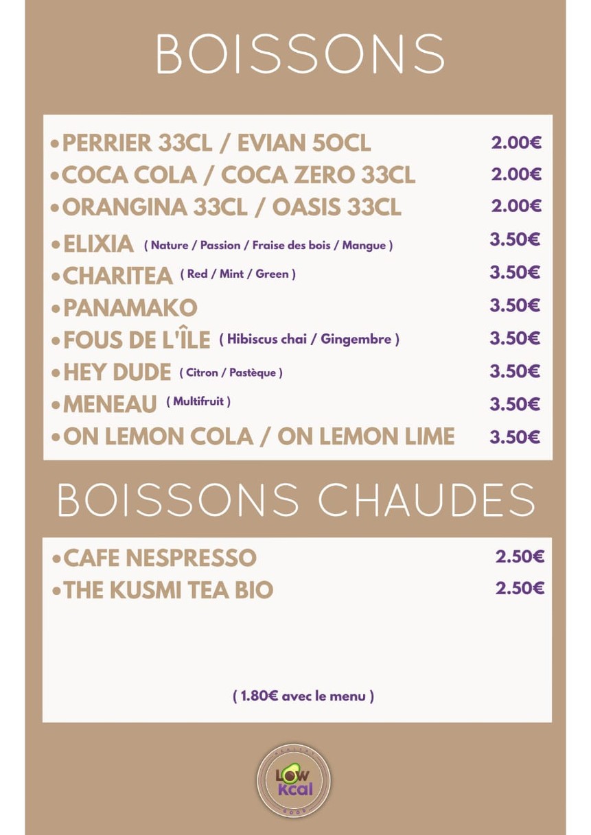 LOW KCAL menu 4