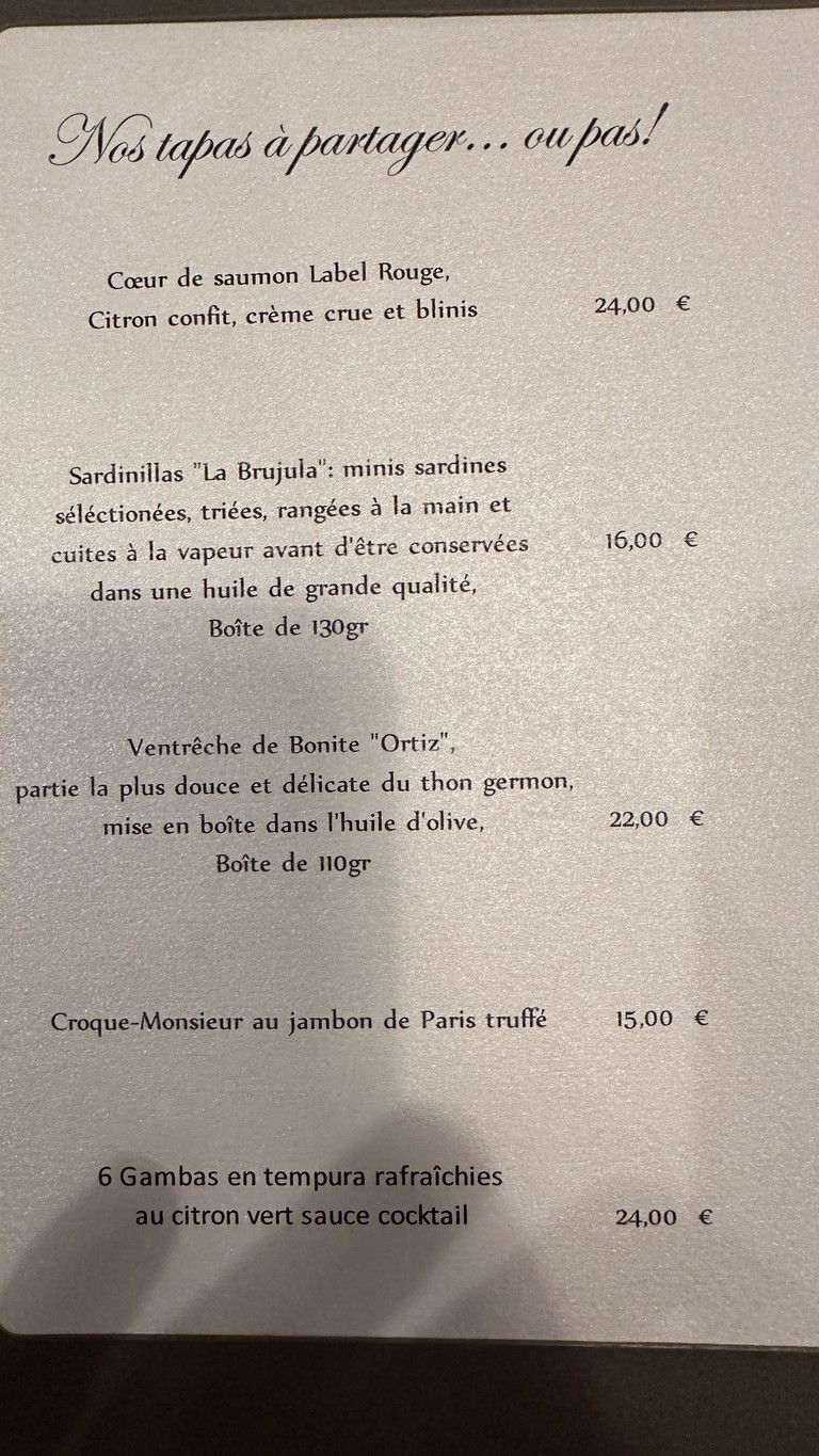 L'Antre Amis menu 1