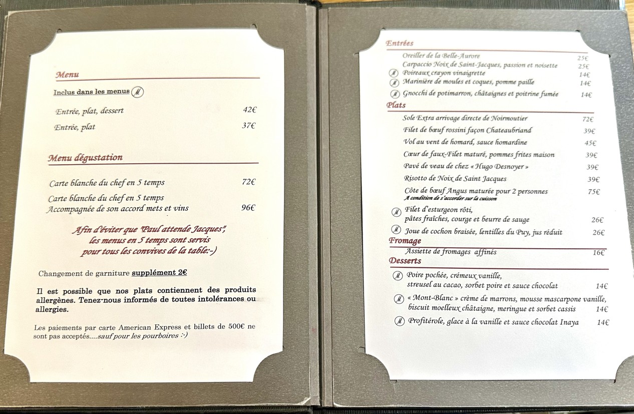 L'Antre Amis menu 2