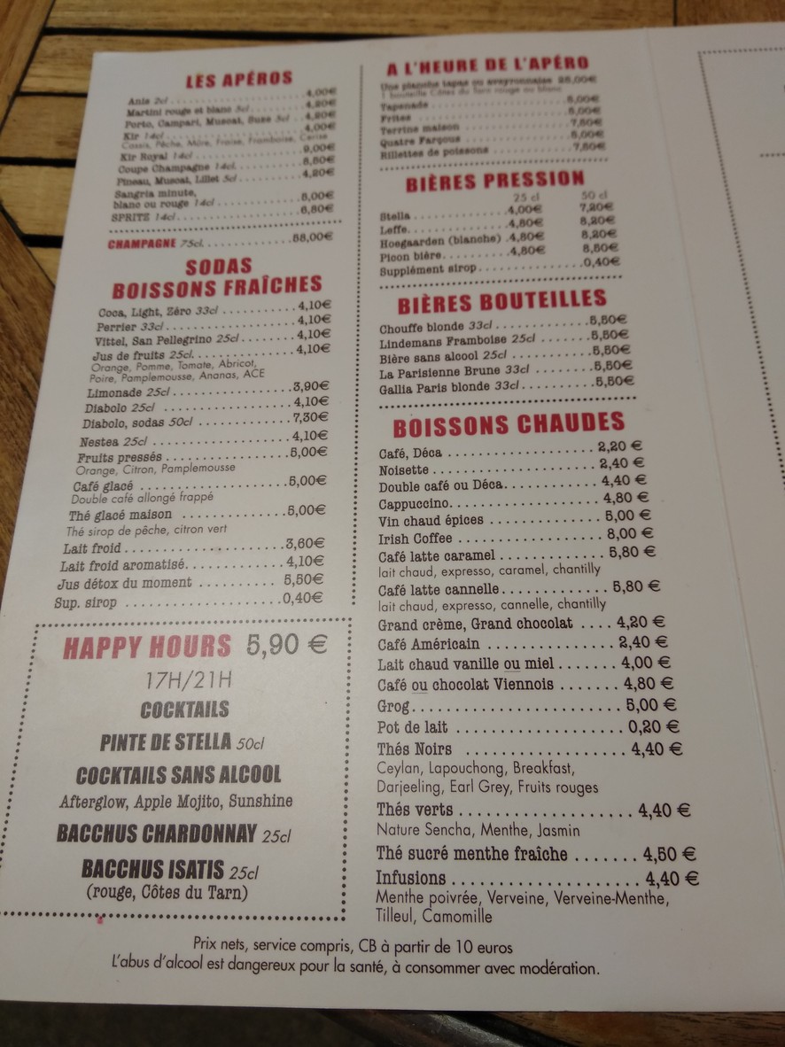 Le Cosmos Café menu 2