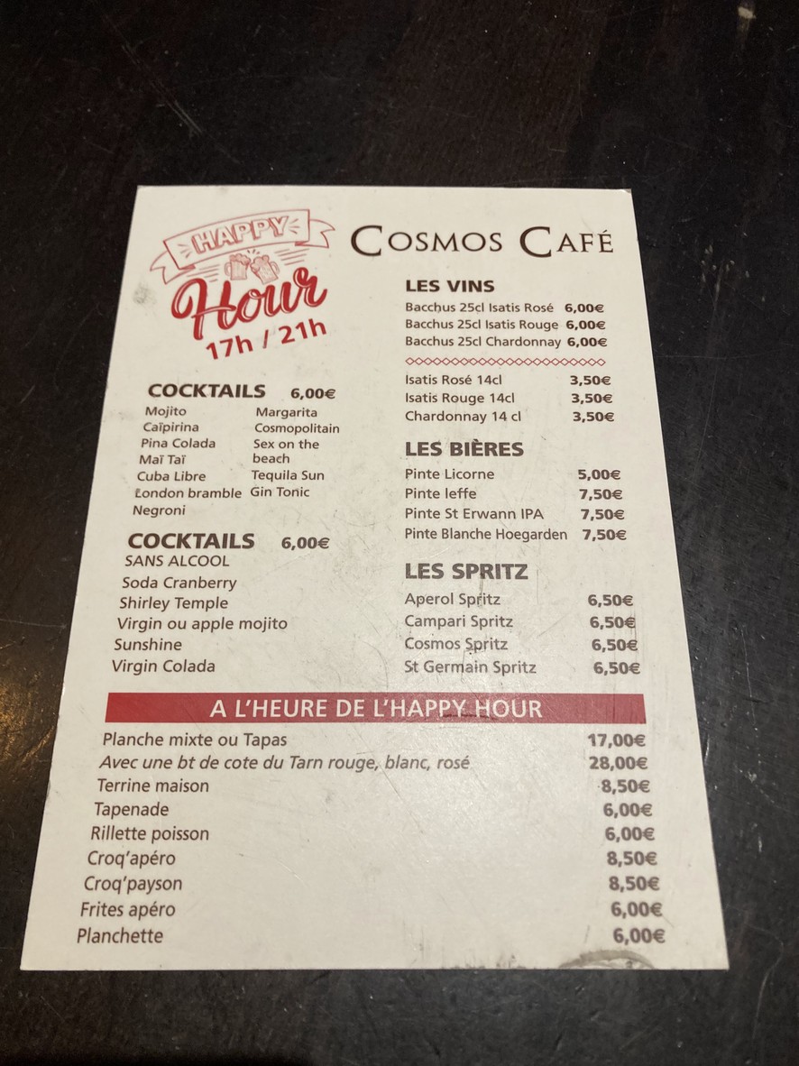 Le Cosmos Café menu 3