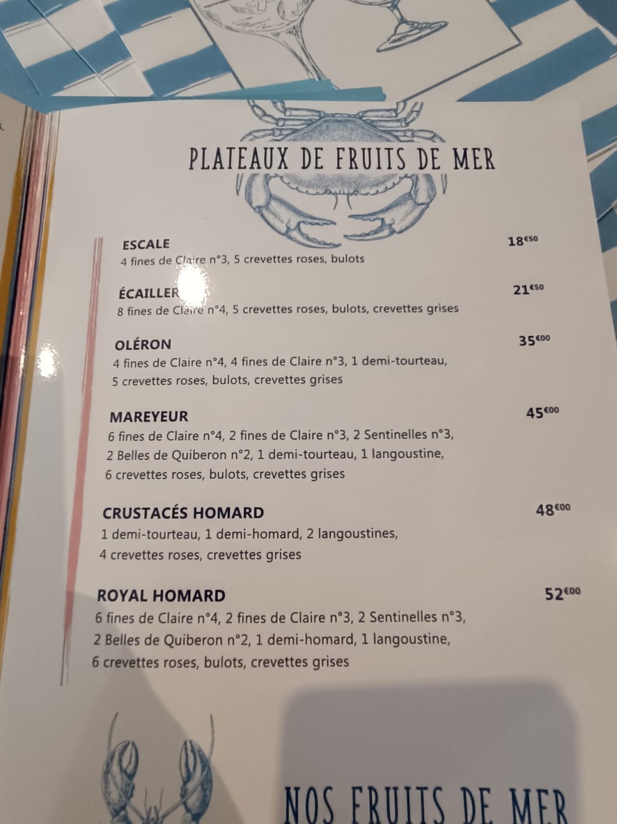 La Criée Gennevilliers menu 2