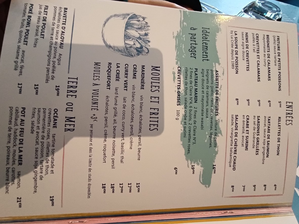La Criée Gennevilliers menu 3