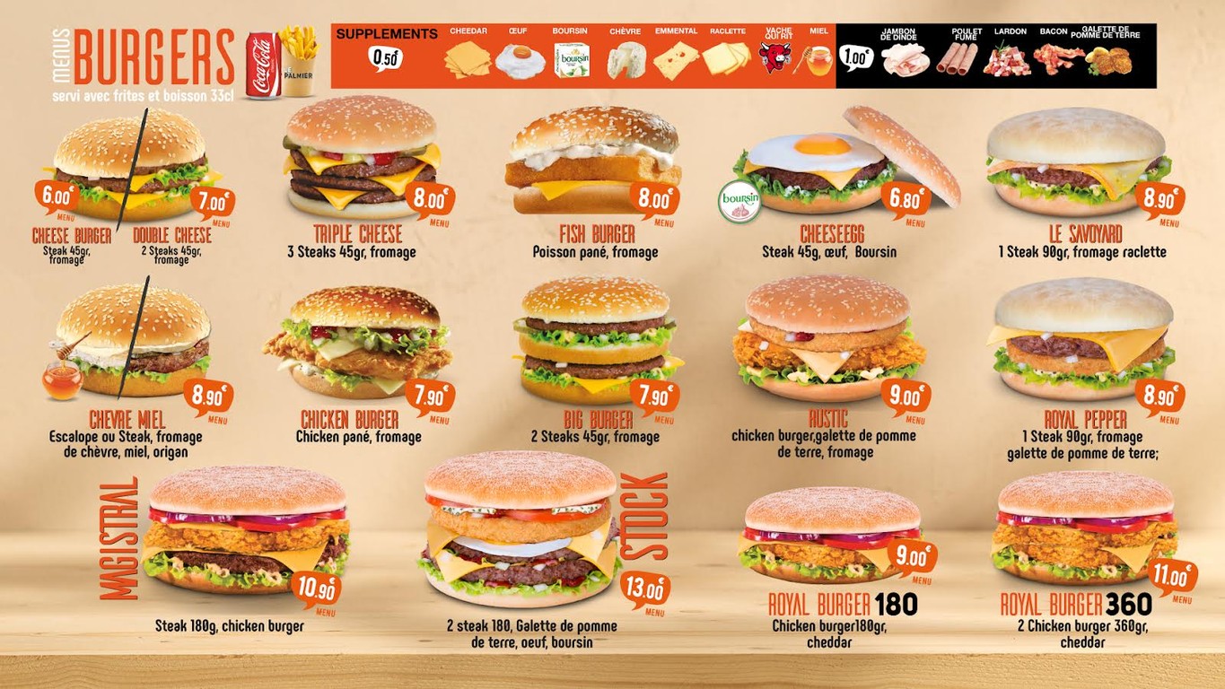 Le Palmier menu 1